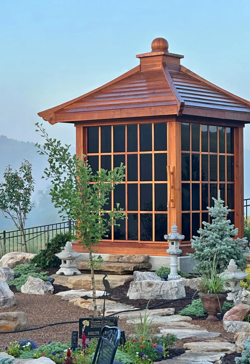 Kikue's Tea House, a redwood gazebo