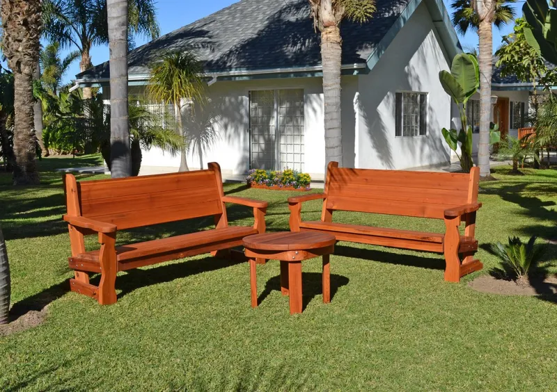 Redwood outdoor seating
