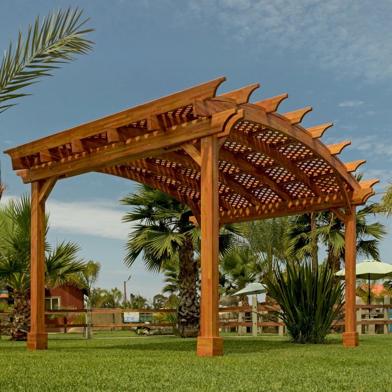 Arched Pergola Kits: Redwood Arched Garden Pergolas