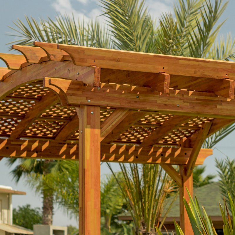 Arched Pergola Kits: Redwood Arched Garden Pergolas