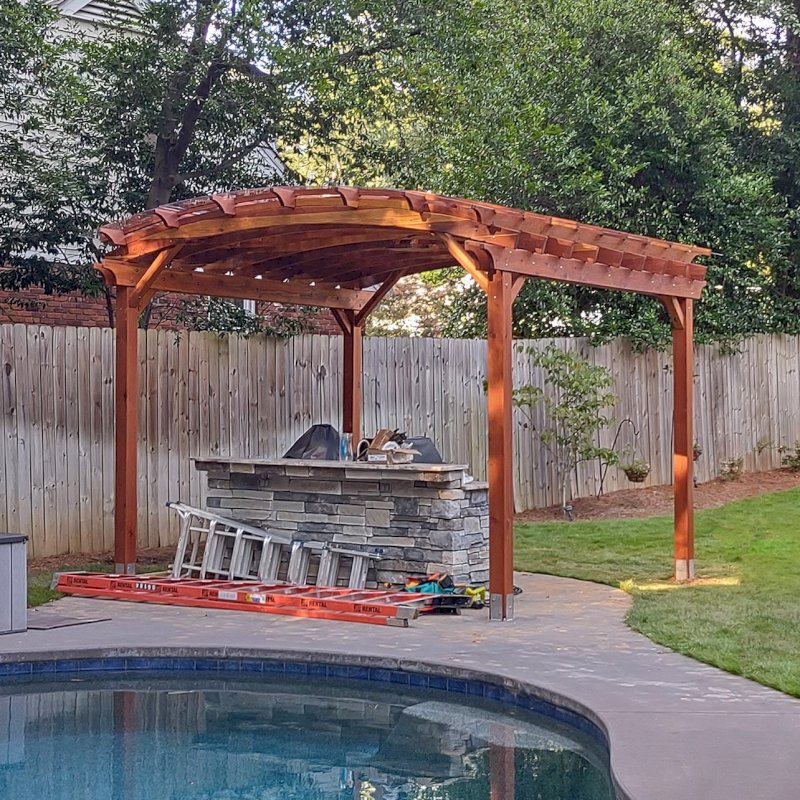 Arched Pergola Kits: Redwood Arched Garden Pergolas