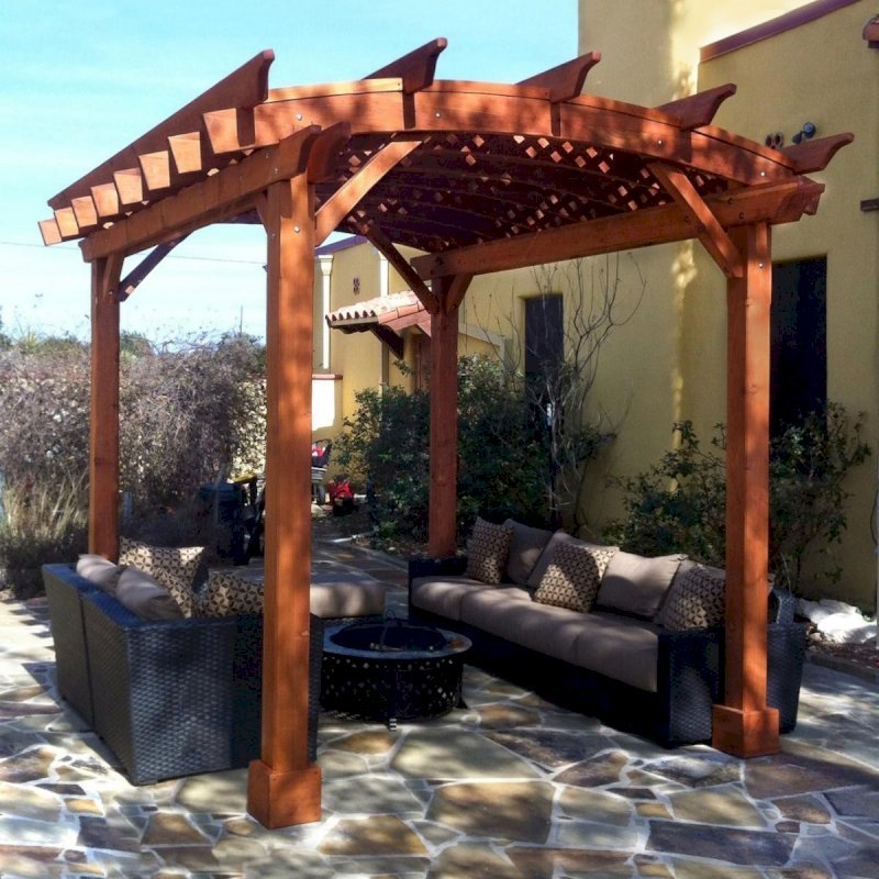 Arched Pergola Kits: Redwood Arched Garden Pergolas