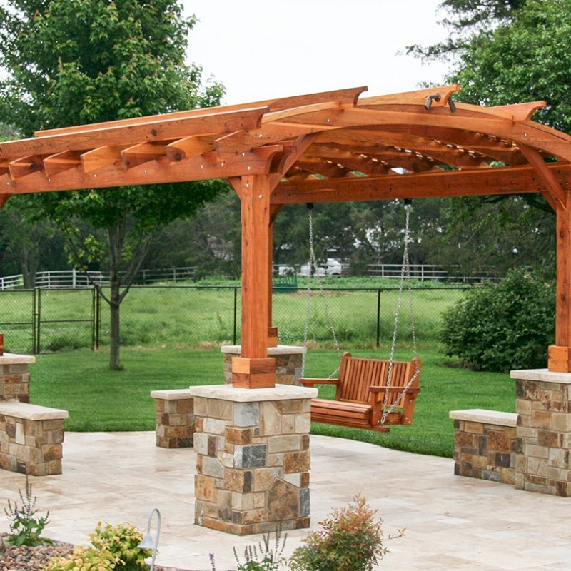 Arched Pergola Kits: Redwood Arched Garden Pergolas