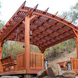 Arched Pergola Kits: Redwood Arched Garden Pergolas