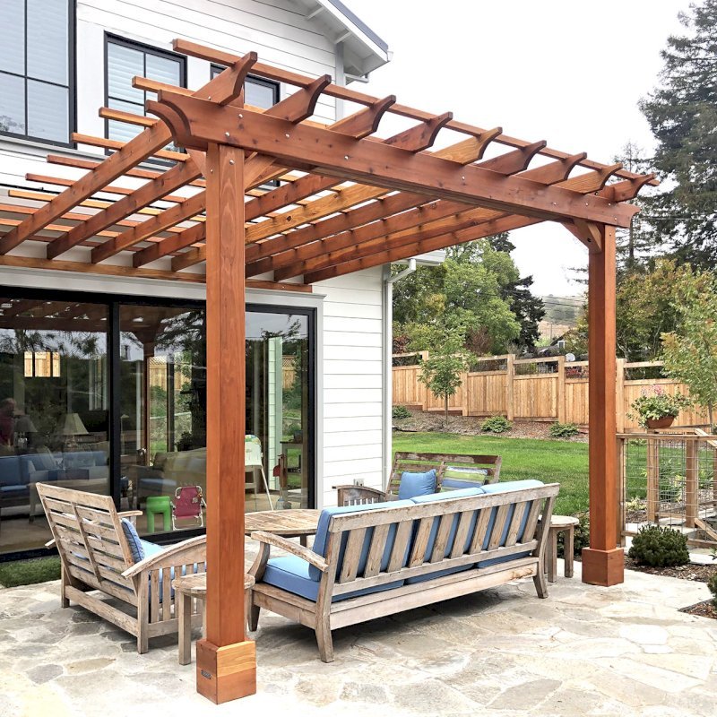 Pergola Kits Attached to House: Attached Garden Pergolas