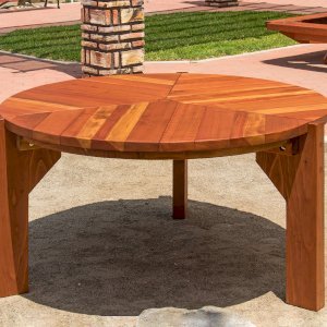 Retro Outdoor Patio Table: 1950s Style Wood Table & Chairs