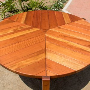 Retro Outdoor Patio Table: 1950s Style Wood Table & Chairs