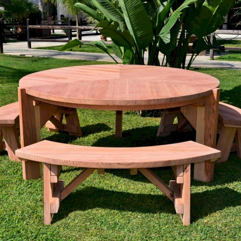 Retro Outdoor Patio Table 1950s Style Wood Table Chairs