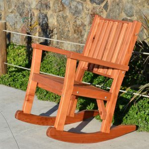 Massive Wooden Rocking Chair Custom Redwood Rockers