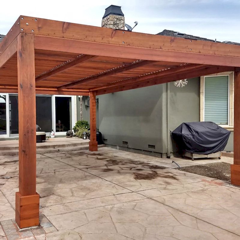 Modern Louvered Garden Pergolas, Custom Made from Redwood