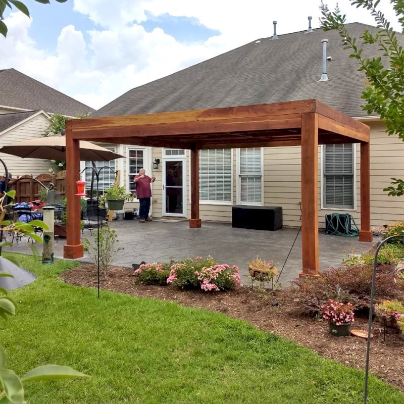 Modern Louvered Garden Pergolas, Custom Made from Redwood