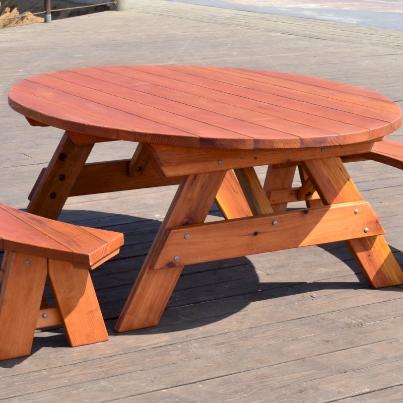 Oval Picnic Table: Custom Oval Shaped Wood Picnic Table