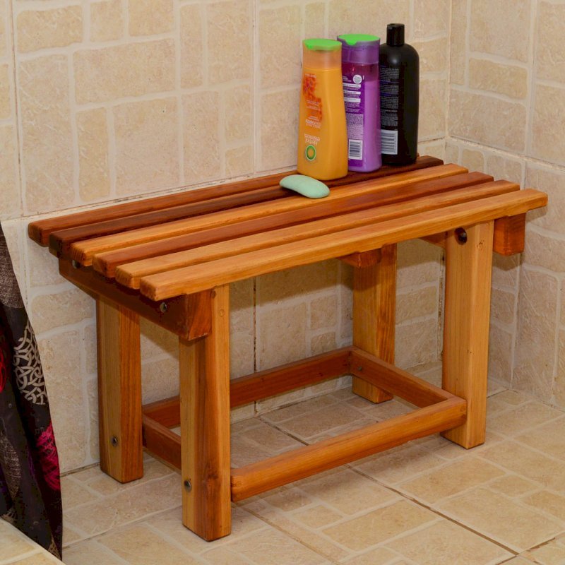 Redwood Shower Bench Custom Wooden Bench