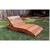 Curved Wooden Sun Lounger With a Smooth Wood Finish