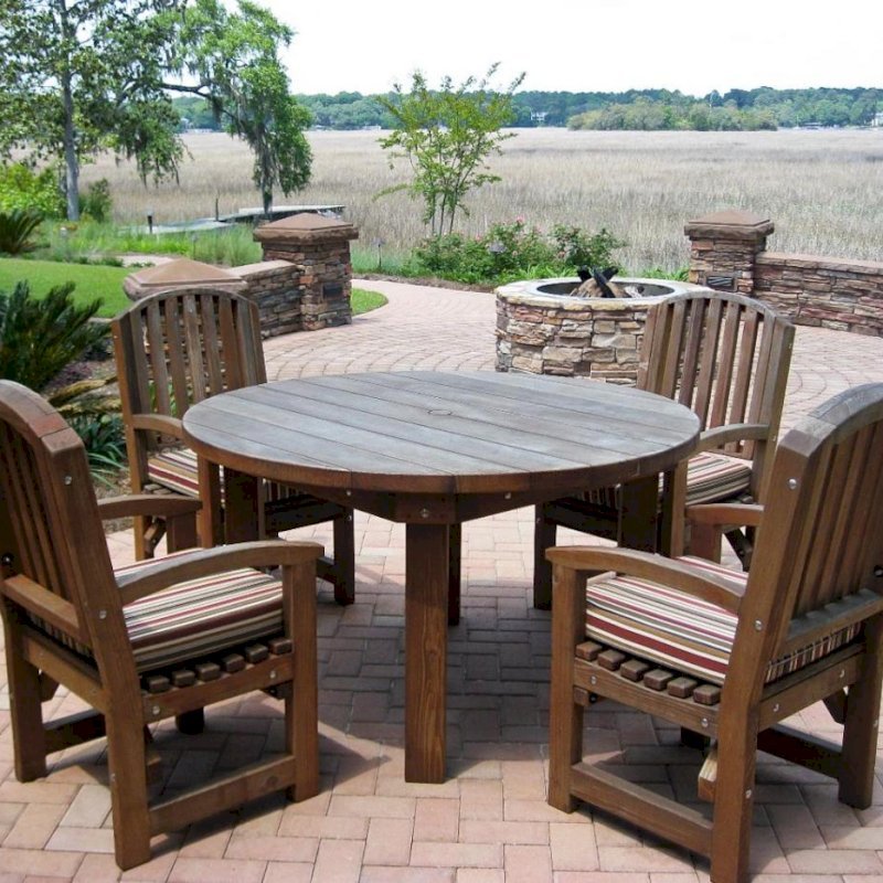 Durable Outdoor Patio Table Custom Wood Round Tables