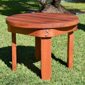 Solid Wood Side Table - Classic Redwood Side Table