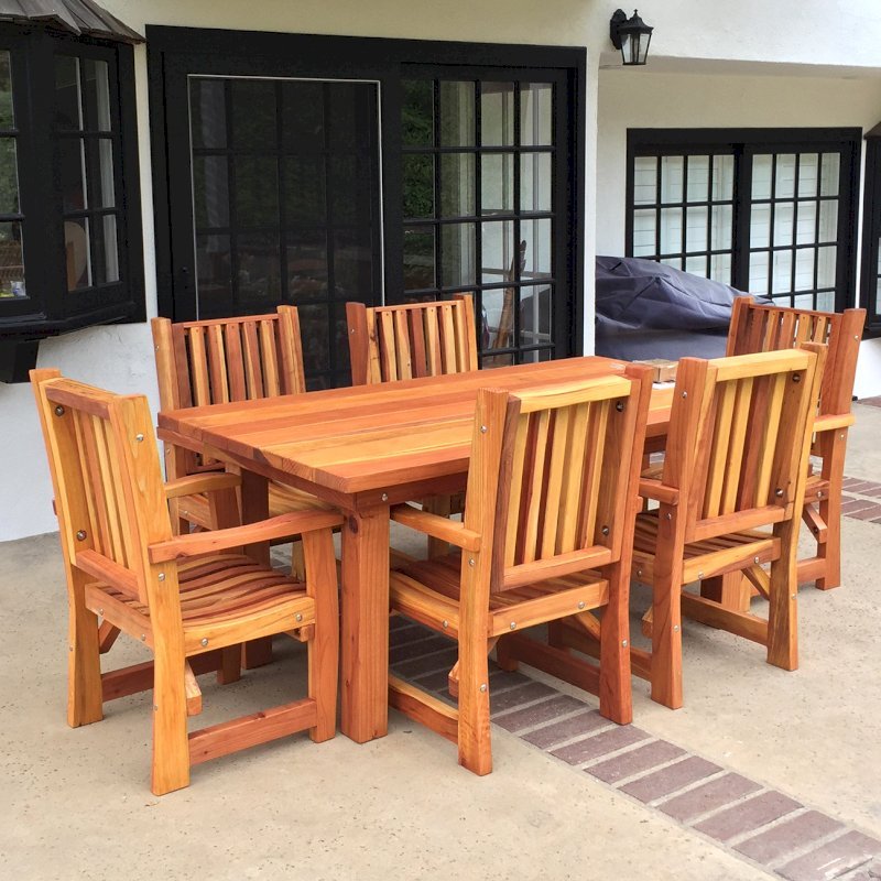 Redwood Patio Table Custom Made Redwood Dining Tables