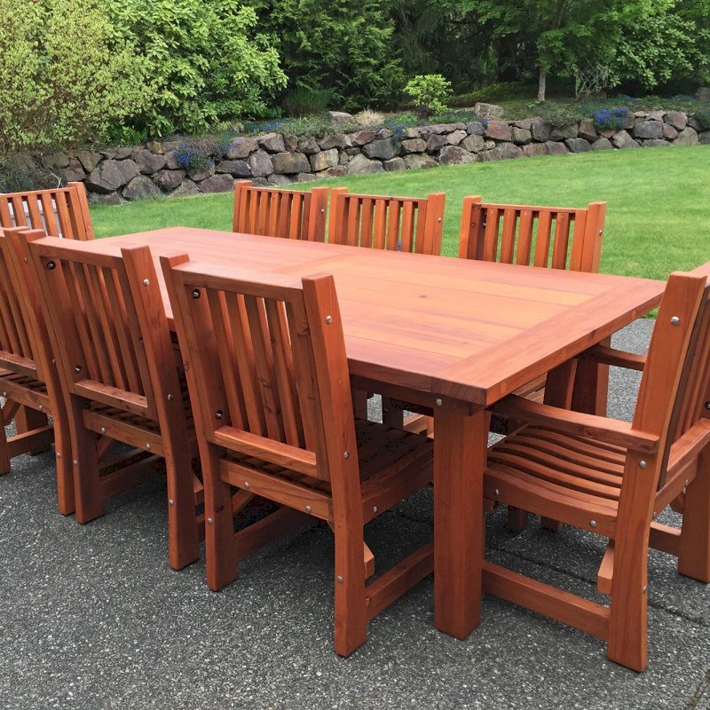 Redwood Patio Table Custom Made Redwood Dining Tables