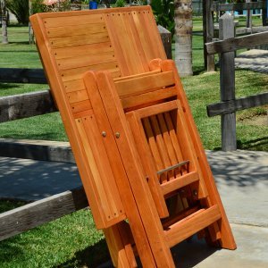 Square Wooden Folding Table with Two Folding Chairs