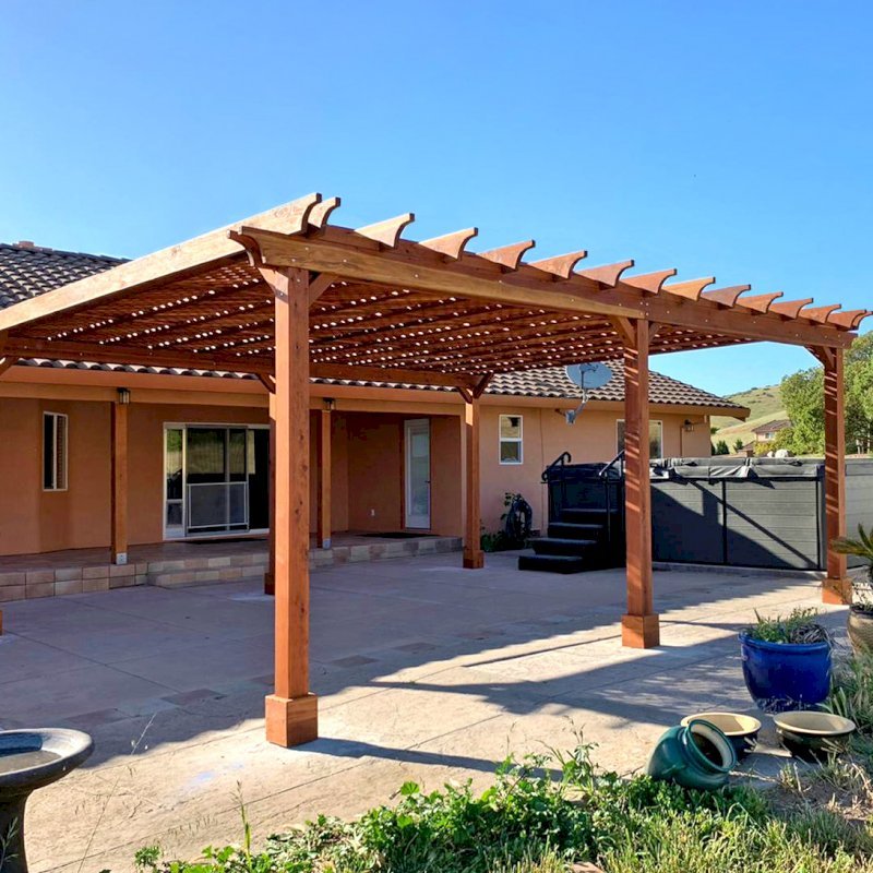 The Lattice Pergola Kit, Custom Made from Redwood