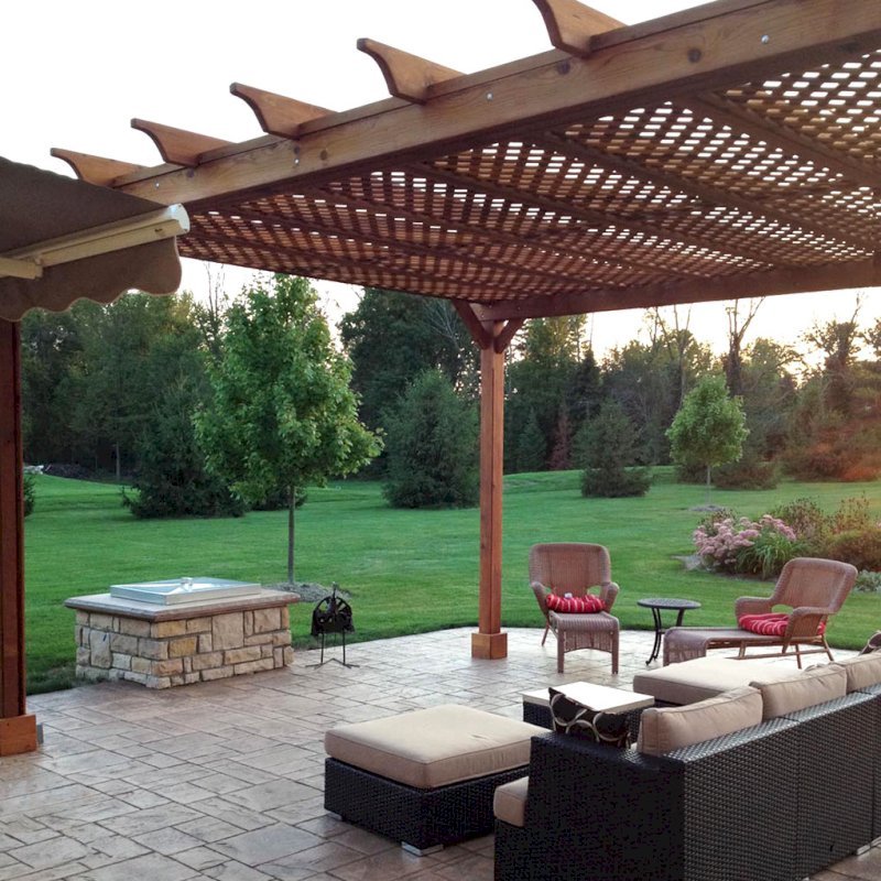 The Lattice Pergola Kit, Custom Made From Redwood