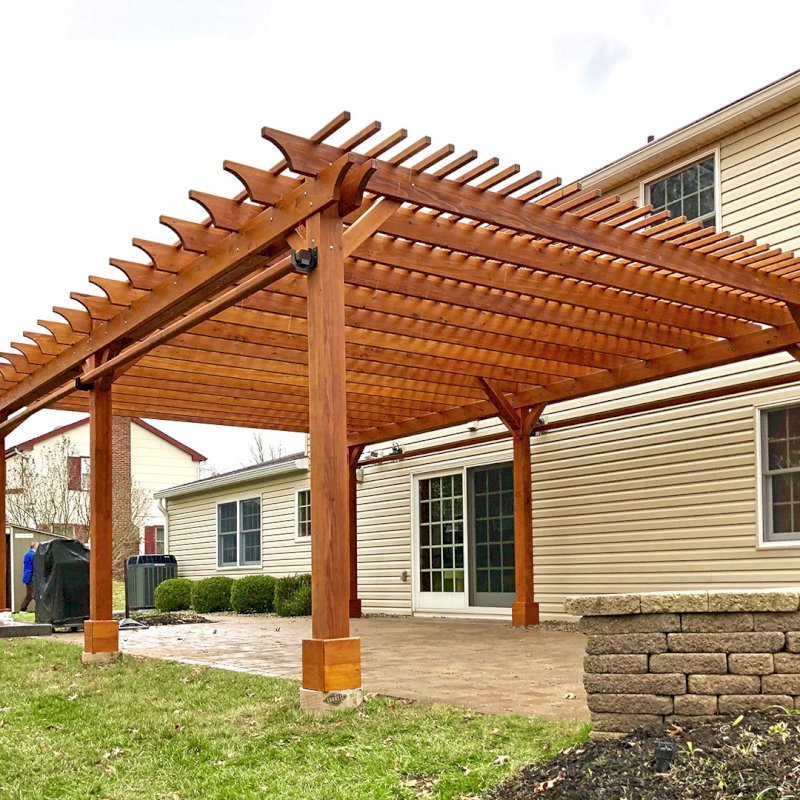 The Traditional Wooden Garden Pergola, Custom Made from Redwood