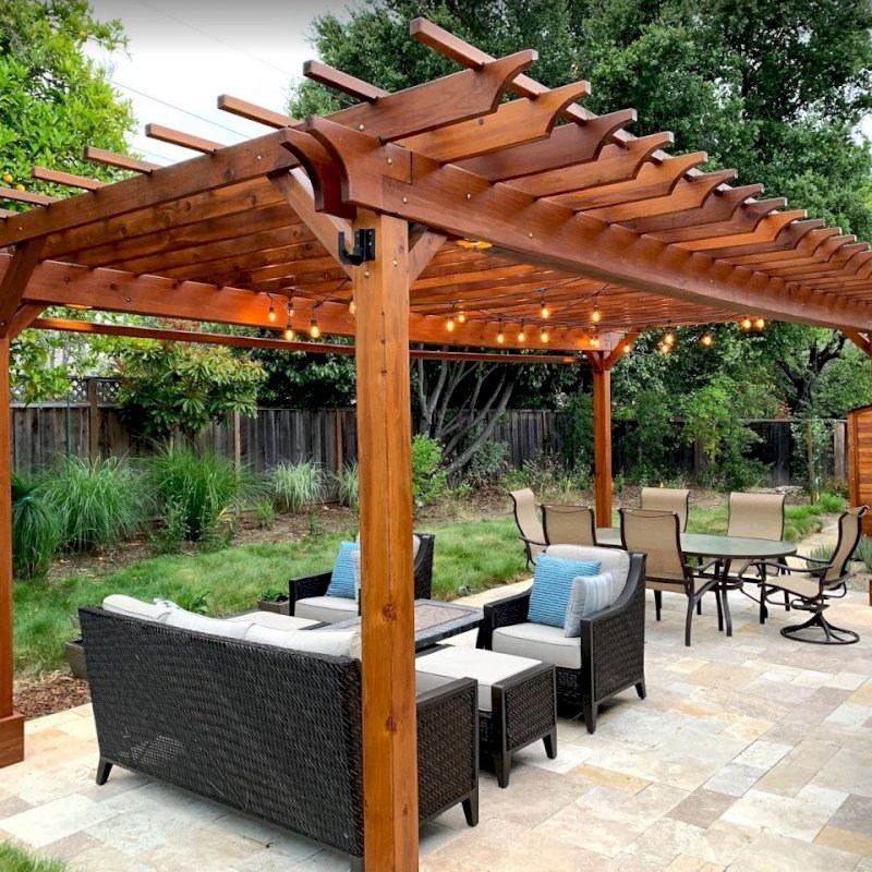 The Traditional Wooden Garden Pergola, Custom Made from Redwood