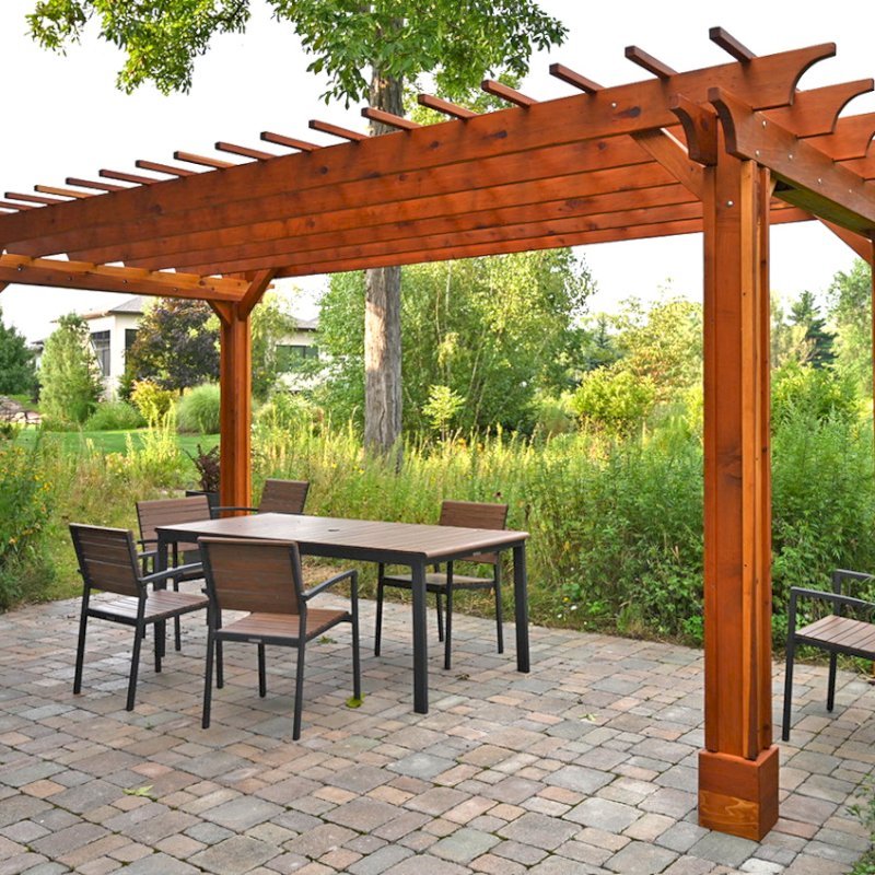 The Traditional Wooden Garden Pergola, Custom Made from Redwood