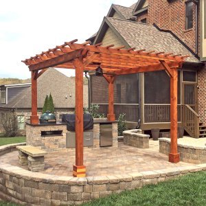 The Traditional Wooden Garden Pergola, Custom Made from Redwood