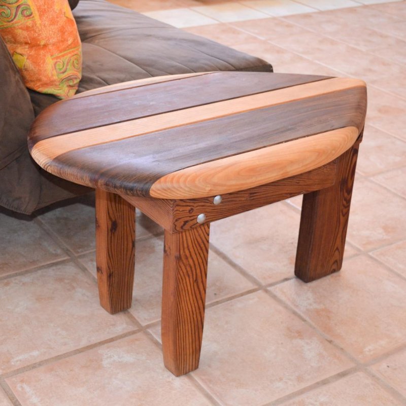 Surfboard Shaped Solid Wood Coffee Table