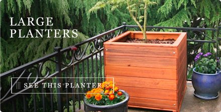 Large Wooden Planters Forever Redwood