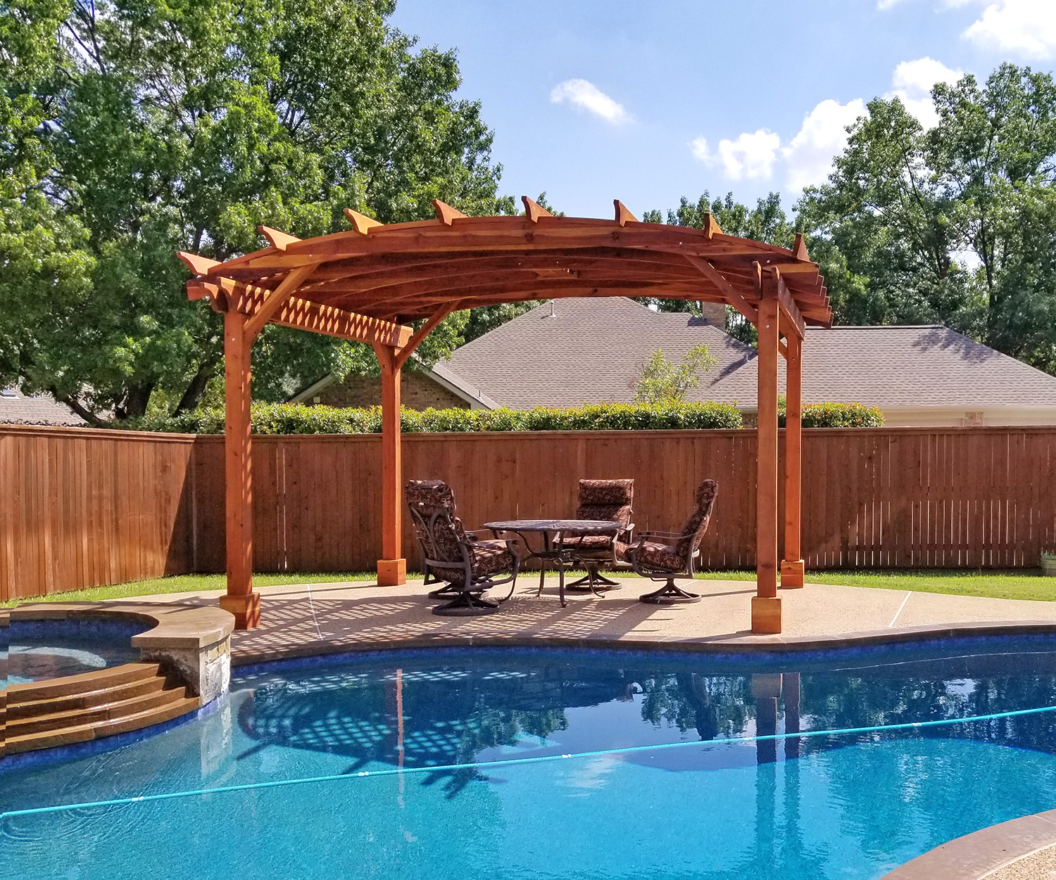 Arched Pergola Kits: Redwood Arched Garden Pergolas