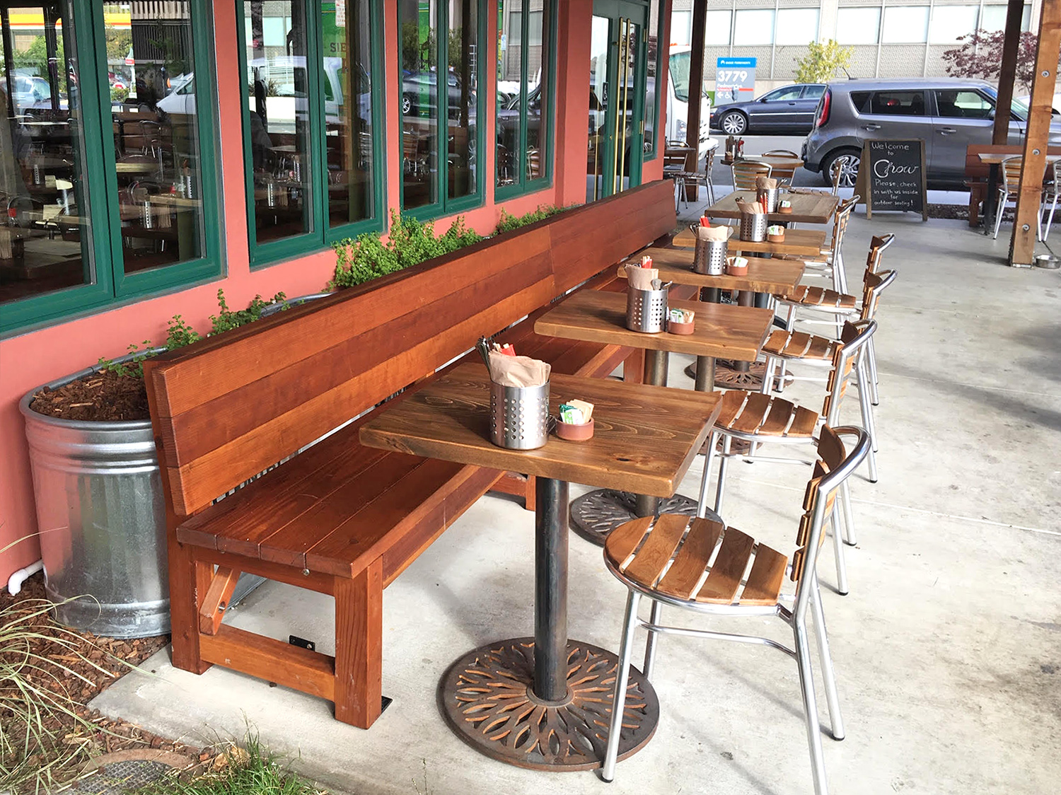 Fullback Wood Picnic Bench Custom Redwood Seating