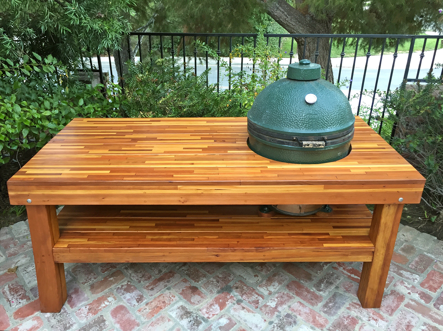 Outdoor Grill Table Fusion Medium Wood and Gas For 8 Persons