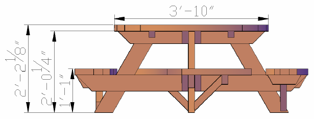 Kid Size Round Wood Picnic Table Kit Forever Redwood