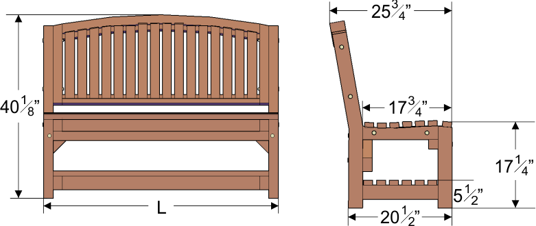 Moonlight Redwood Bench