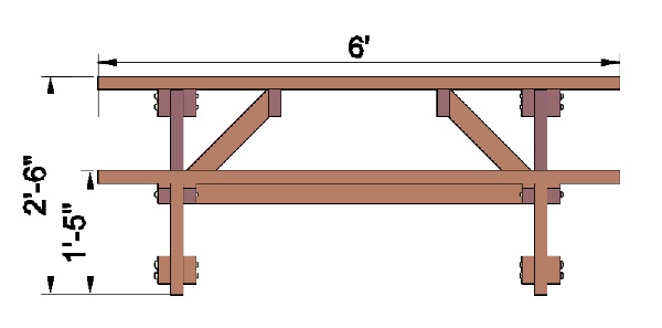 Chris's Picnic Table with Attached Benches | Foreverredwood.com