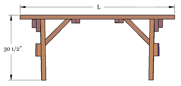 Large Wooden Picnic Table, Custom Wood Picnic Table Kit